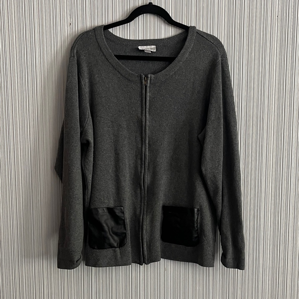 Avenue Gray Knit Sweater